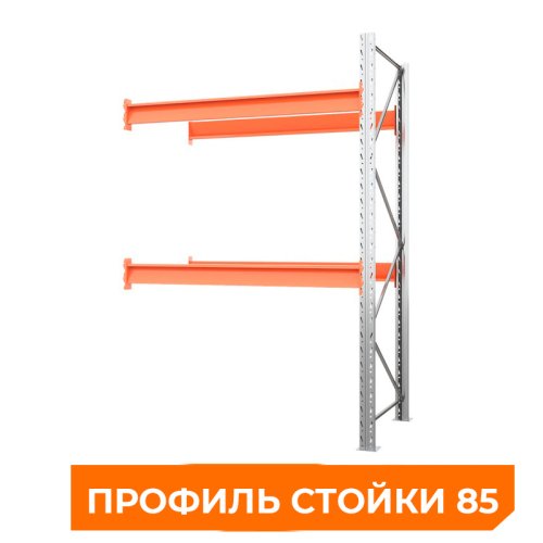 Дополнительный паллетный стеллаж 2500х1800х1100 мм. Ярусы: пол+2