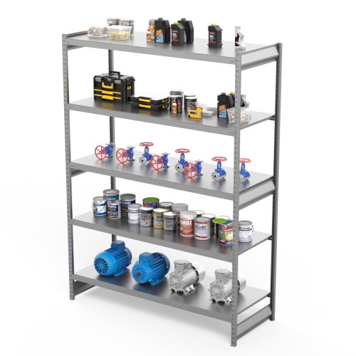 Полочный стеллаж СГ Ультра (2500х1800х500 мм) 5 ярусов, цинк (СГУ 2518055)