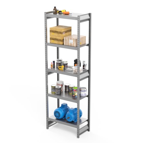 Полочный стеллаж СГ Ультра (2500х1200х600 мм) 5 ярусов, цинк (СГУ 2512065)