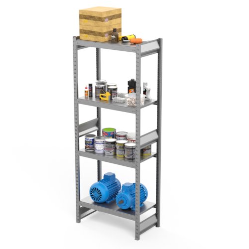 Полочный стеллаж СГ Ультра (2500х1200х500 мм) 4 яруса, цинк (СГУ 2512054)