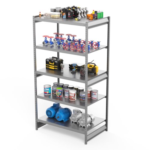 Полочный стеллаж СГ Ультра (2500х1200х800 мм) 5 ярусов, цинк (СГУ 2512085)