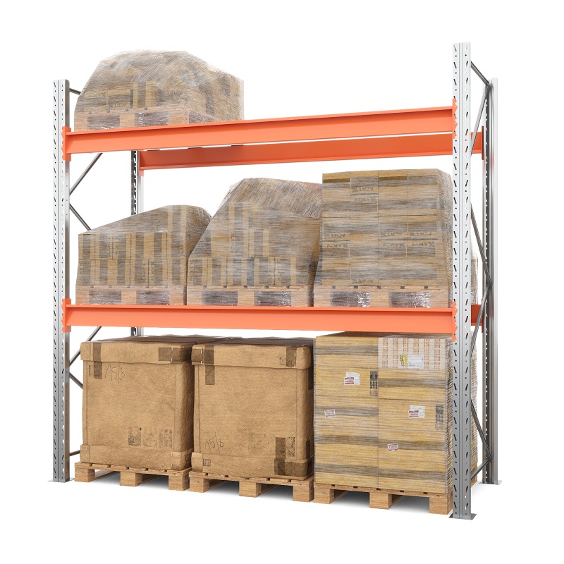 Стеллаж металлический паллетный 2500х2700х1100 мм (70.1.5). Ярусы: пол+2
