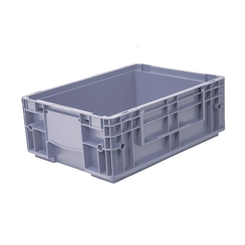 Пластиковый контейнер KLT 4147 универсальный серый, стенки сплошные, дно с отверстиями,  396х297х148 мм