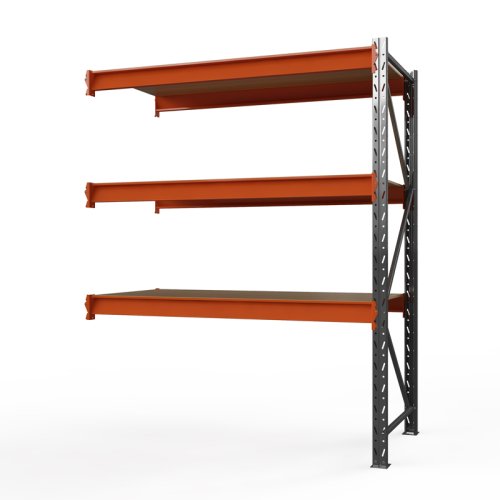 Секция приставная полочного стеллажа Оптима, 2500x2500x785 мм. Ярусы: 3 шт. фанера