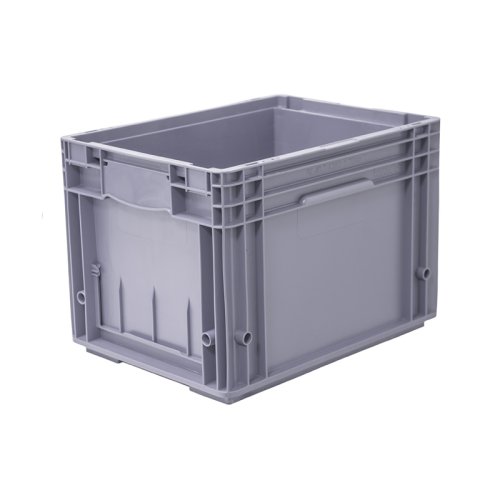 Пластиковый контейнер KLT 4280 универсальный серый, стенки сплошные, дно с отверстиями,  396х297х280 мм