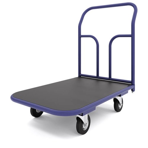 Тележка платформенная с резиновым покрытием ТПР 2 (600x900 мм, колеса черная резина 160 мм)