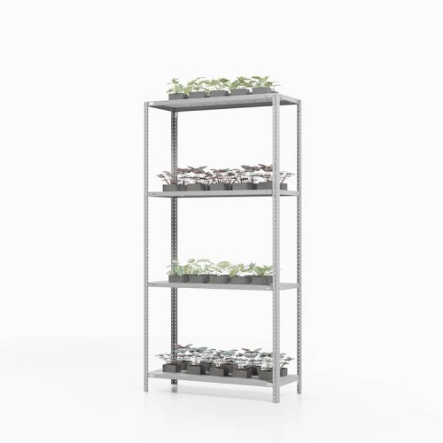 Стеллаж металлический для рассады ТС Лайт, 1000x1200x300 мм. Полки: 4 шт. металл перф. (ТС 10120341)