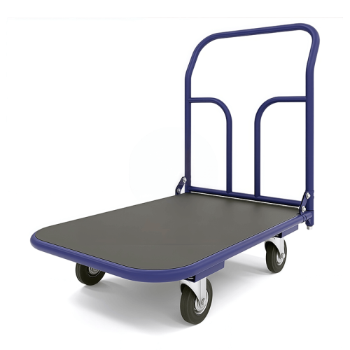 Тележка платформенная с резиновым покрытием ТПР 3 (600x1000 мм, колеса черная резина 200 мм)