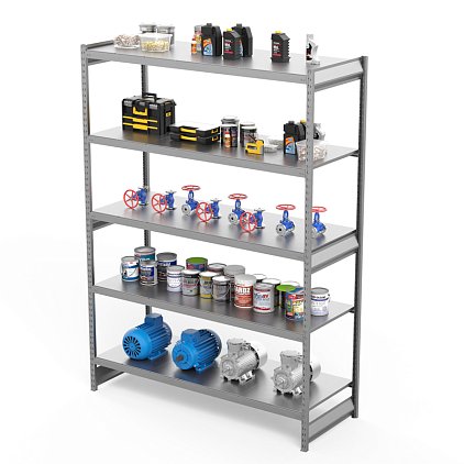 Стеллаж грузовой СГ Ультра (2500х1800х600 мм) 5 ярусов, цинк (СГУ 2518065)