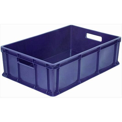 Пластиковый ящик универсальный сплошной, 600х400х180 (Синий)